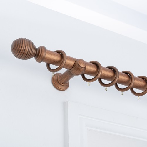 Ribbed wooden curtain - curtain, pole