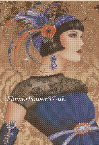 Art deco lady cross - lady,