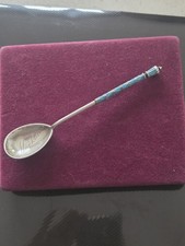 Ivan Saltykov Mark 84 Silver Cloisonné Enamel Moscow Spoon c.1910 - 20g 13cm