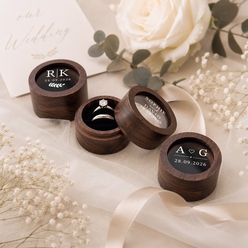 Personalised round walnut - personalised,