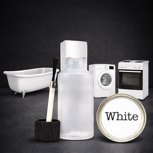 White enamel touch paint - enamel,