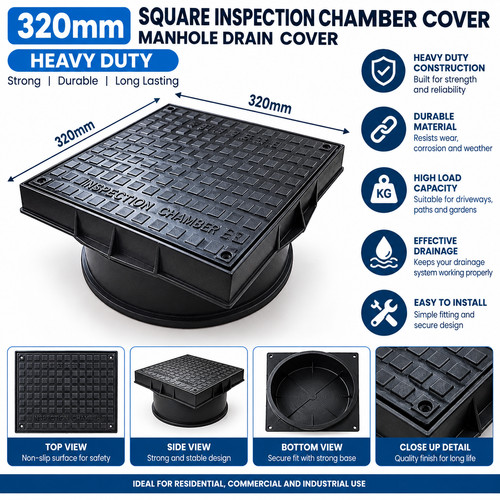 320mm square inspection - 320mm,