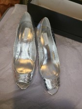 Untold Silver Peep-toe Heels