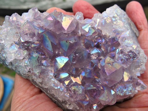 Amethyst titanium aura crystal - amethyst,