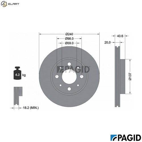 Brake disc 54180nc for - brake,