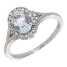 Pre-Owned 9ct White Gold Blue