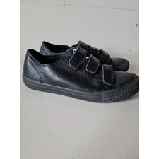Next size 3 black leather hook & loop trainers boys