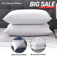 Large Filled Bed Pillows Hotel Quality Anti Snoring Bounce Back Pillow Set of 2