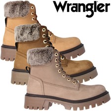Wrangler Womens Boots Suede Leather Brown Tan UK 3- 8 Seattle Alaska WL22506A