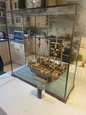 HANDSOME SCRATCH BUILT SHIP.   'HALFAX 1768'   PRESENTED IN GLAZED DISPLAY CASE.