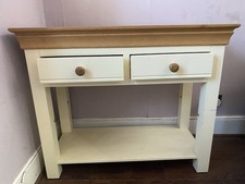 Wooden Console Table with 2 Drawers and Storage Shelf