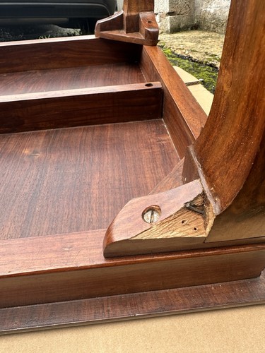Square brown wooden side table - square,