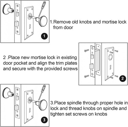 Mortise lock set - set, interior