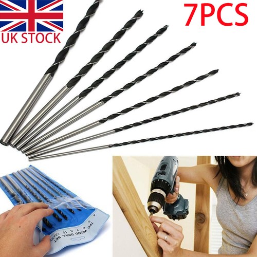 7pcs long wood drill - long, 4mm