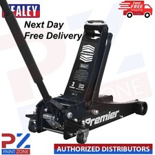 Sealey 3040AB 3 Tonne Low Profile Trolley Jack with Rocket Lift - Black PZ