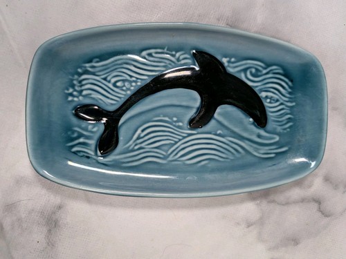Poole pottery dolphin trinket - pottery,