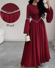 Burgundy Pearl Waist Maxi