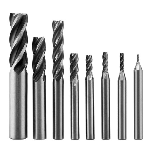 8pcs flute solid end - end, milling