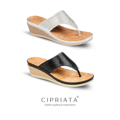 Ladies diamante wedge - diamante, sandals
