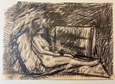 LEON KOSSOFF,  Graphite Drawing on Paper, Female Nude Study, Signed, Dated 1975.