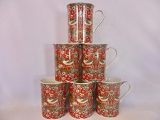 Set of 6 Red Strawberry Thief