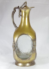 Carafe Decanter Clad Old Monk Rum Bottle Indian 1960s Collectors 28cm Scarce