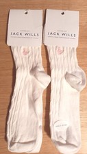 New Jack Wills Women's Brameld Ankle Cable Socks White One size, 2 pairs