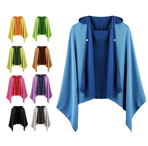 Cooling hooded towel poncho - cooling,