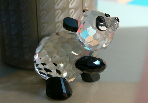 Swarovski silver crystal panda - swarovski,
