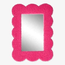 Small Pink Fleece Felt Mirror – Fun & Funky 70s Style