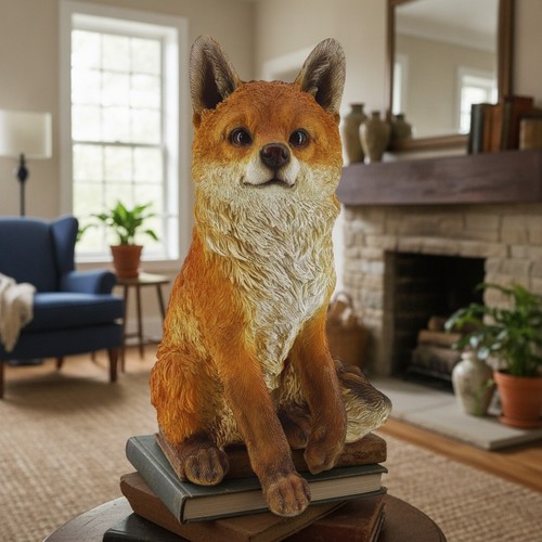 Realistic fox garden statue - fox,