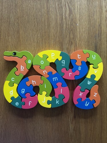 Wood wooden snake alphabet - wood,