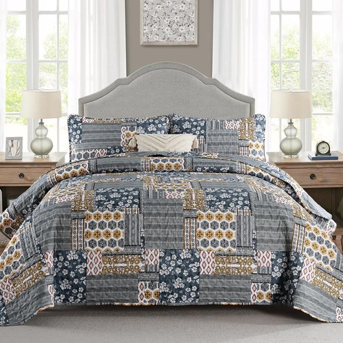 Floral plaid patchwork - floral,