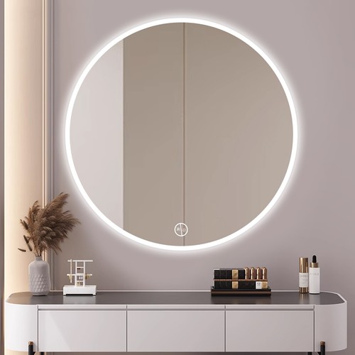 Round bathroom mirror with led - bathroom,