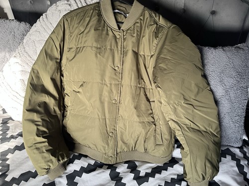 Ladies khaki padded bomber - khaki,