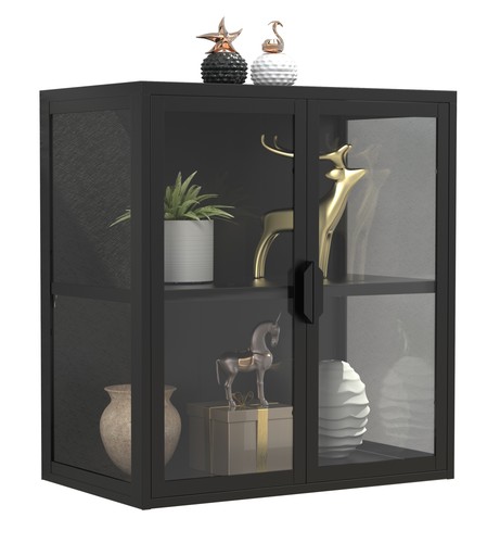 Wall display cabinet hanging