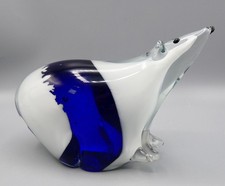 Glass Polar Bear Figurine Blue