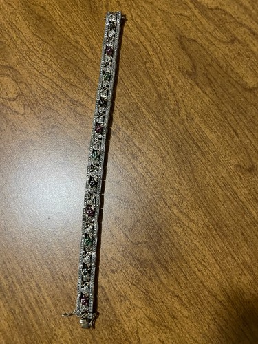Sterling bracelet emerald - sterling,