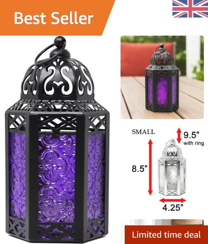 Rustic purple glass lantern - rustic,