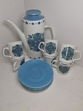 J.G. Meakin "Impact" Coffee Pot,  6 Cups And Saucers. In vgc. Jessie Tait.