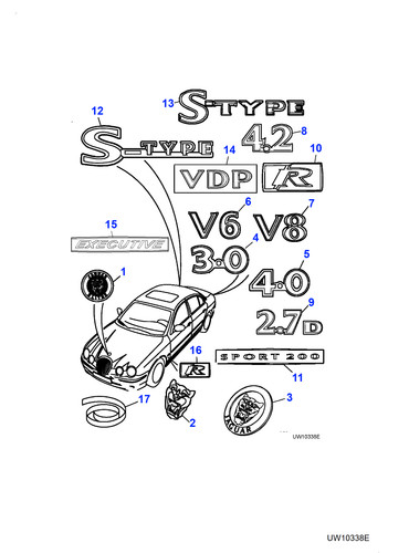Jaguar genuine trunk lid badge - trunk,