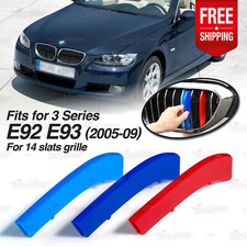 For BMW 3 Series E92 E93 2005-09 Kidney Grille M Sport 3 Color Cover Stripe Clip