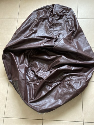 Faux leather brown beanbag - leather,
