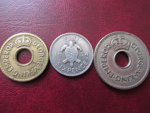 Fiji silver coin sixpence - silver,