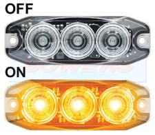 12v/24v LED Low Profile CLEAR FRONT INDICATOR Light Lamp Kit Car E-Approved SVA
