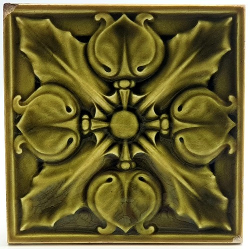 Fireplace tile relief - tile, moulded