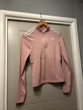 Adidas Pink Long Sleeve Top Zip Size Small Girls Age