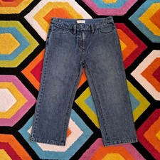 Toast Cropped Jeans Size 10 Blue Tapered Clam Digger Denim