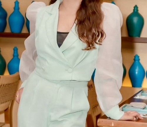 Mint green blazer - green, top