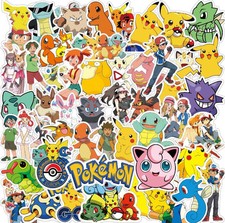 50pcs POKEMON PIKACHU WALL STICKER Pocket Monster Kids Room Vinyl Decals UK NEW